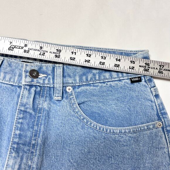 Vans Off the Wall Denim Jeans 32x29 Blue Wide Leg Baggy Loose Fit New - Picture 7 of 10